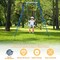 Outdoor Kids Swing Set with Heavy Duty Metal A-Frame and Ground Stakes